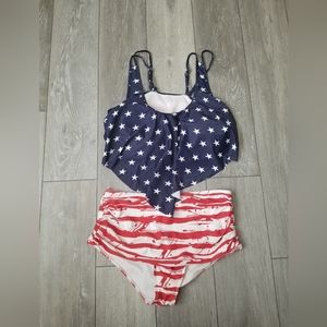 Patriotic Red, White, and Blue Swimsuit